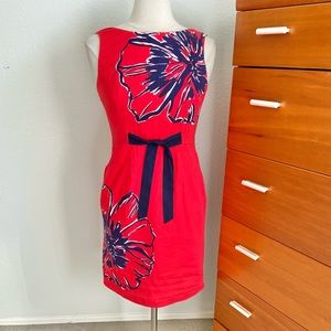 Lilly Pulitzer Red/Navy Erie Dress Sleeveless Floral